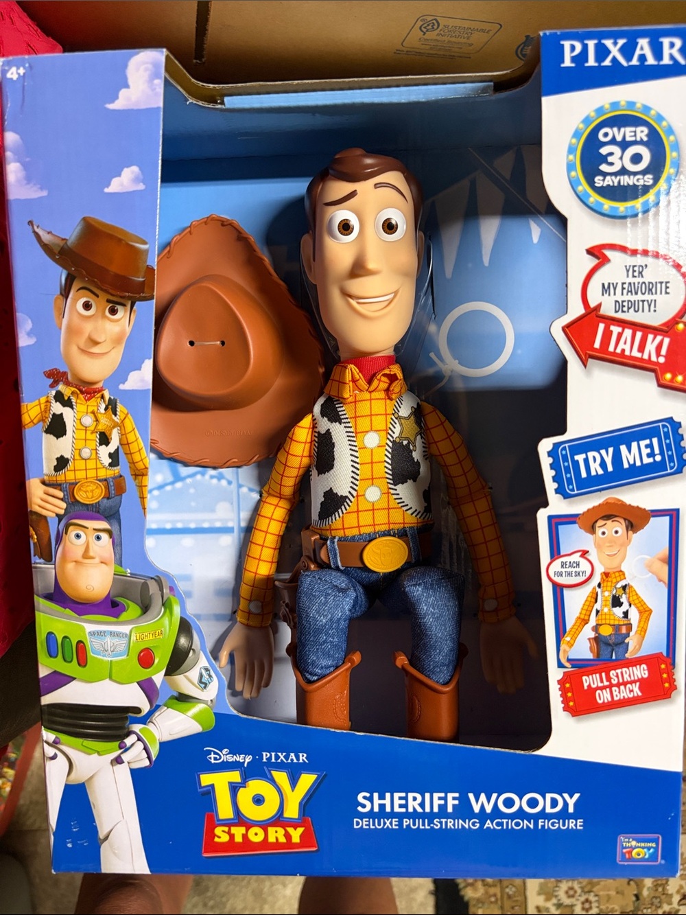Disney Sheriff Woody Action Figure in Brown, Yellow and Blue